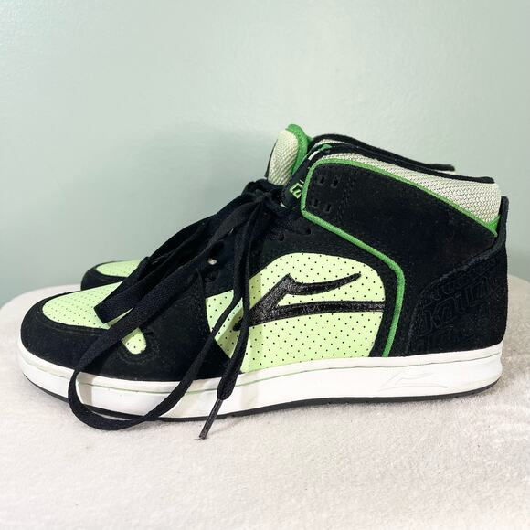 Lakai Sneaker Mens 8 Black Green Lace Up Hi Top Skate Telford Athletic Shoes main image 9